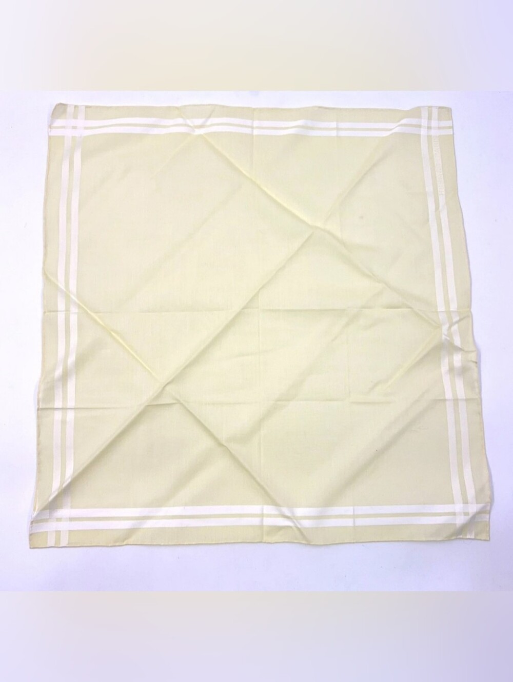 Hermes Cotton Check Handkerchief Pocket Square - Yellow & White With Box